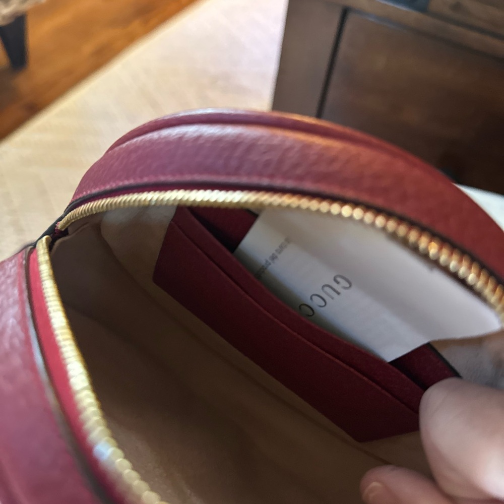 Gucci Burgundy and Green Floral Crossbody Bag - Picture 5 of 5